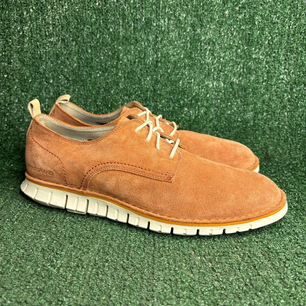 Cole Haan Zerogrand Suede Lace Up Oxford C31260 Casual Dress Shoe Orange Mens 11